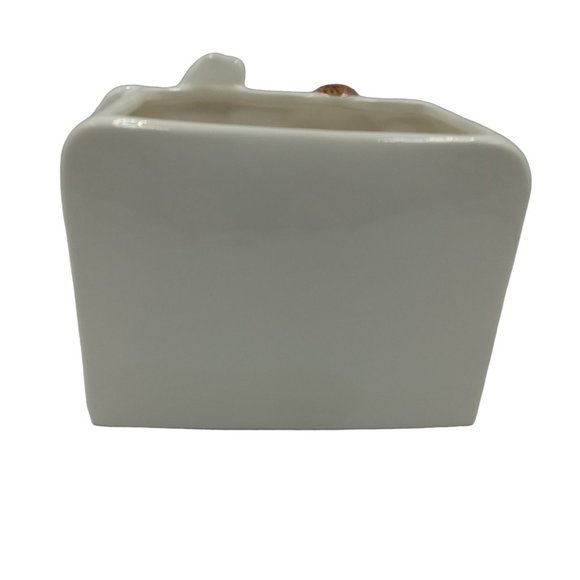 VTG Planter With Teddy Bear Chasing Butterflies In The Flowers - Picture 3 of 10